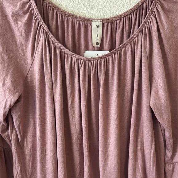 MTS Mauve Ruffled Bell Sleeve Blouse. Size L. NWT - Picture 5 of 6